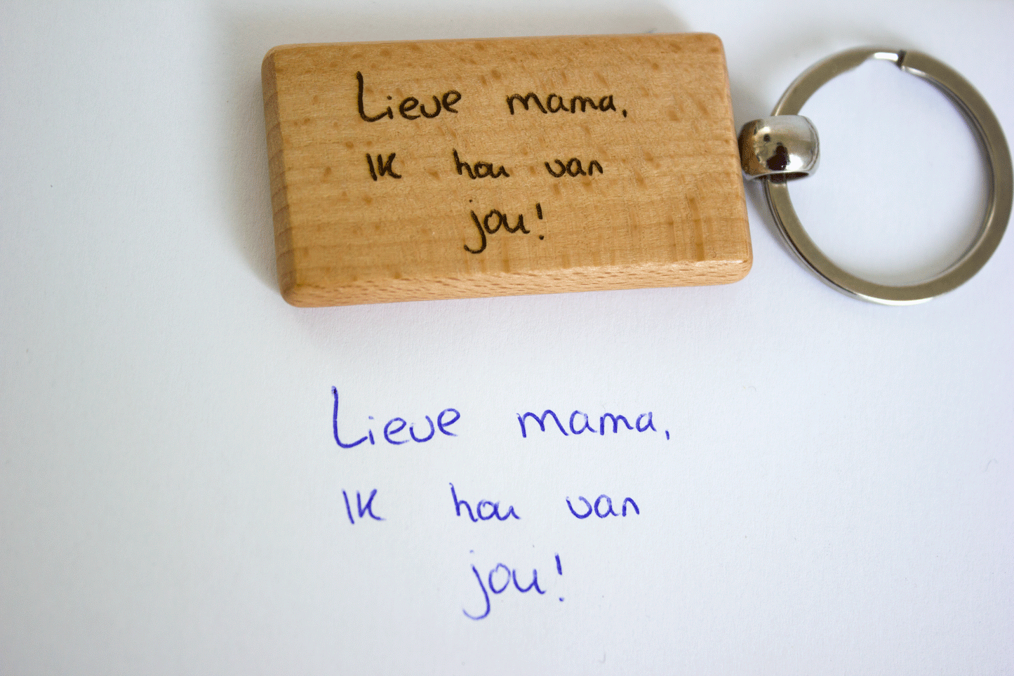 Handschrift sleutelhanger gepersonaliseerd